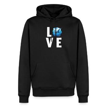 Rays Manta Rays - Men’s Premium Organic Hoodie - black - Front - Nico (187cm)