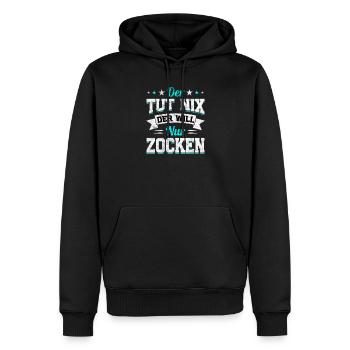 Der Tut Nix Der Will Nur Zocken - Männer Premium Bio Hoodie - Schwarz - Vorne - Nico (187cm)