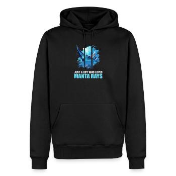 Raies Manta Raies - Sweat à capuche Premium bio Homme - noir - Devant - Nico (187cm)