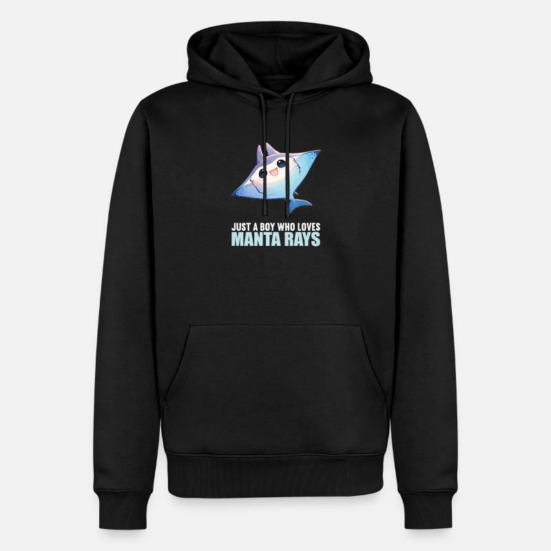 Rochen Mantarochen - Männer Premium Bio Hoodie - Schwarz