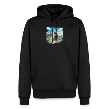 Marmottes Marmotte - Sweat à capuche Premium bio Homme - noir - Devant - Nico (187cm)