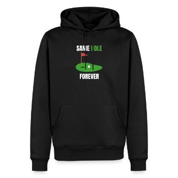 Junggesellenparty-Loch - Männer Premium Bio Hoodie - Schwarz - Vorne - Nico (187cm)