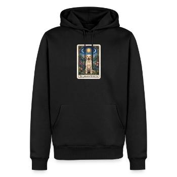 Labrador retriever dans le jardin nocturne éclairé par la lune - Sweat à capuche Premium bio Homme - noir - Devant - Nico (187cm)