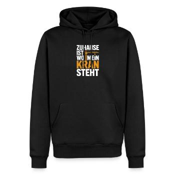 Lustiger Spruch Für Kranführer Und Bauarbeiter - Männer Premium Bio Hoodie - Schwarz - Vorne - Nico (187cm)