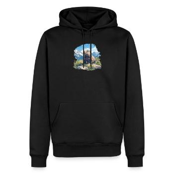 Marmottes Marmotte - Sweat à capuche Premium bio Homme - noir - Devant - Nico (187cm)