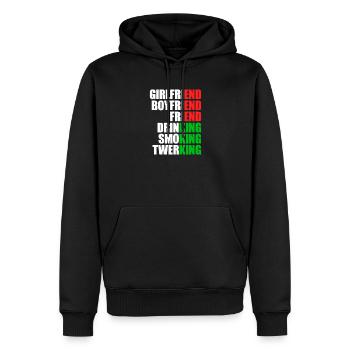 Ex petite amie King JGA Single Party Malle - Sweat à capuche Premium bio Homme - noir - Devant - Nico (187cm)