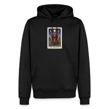 Dackel Tarotblumen Mondschein - Männer Premium Bio Hoodie - Schwarz - Vorne - Nico (187cm)