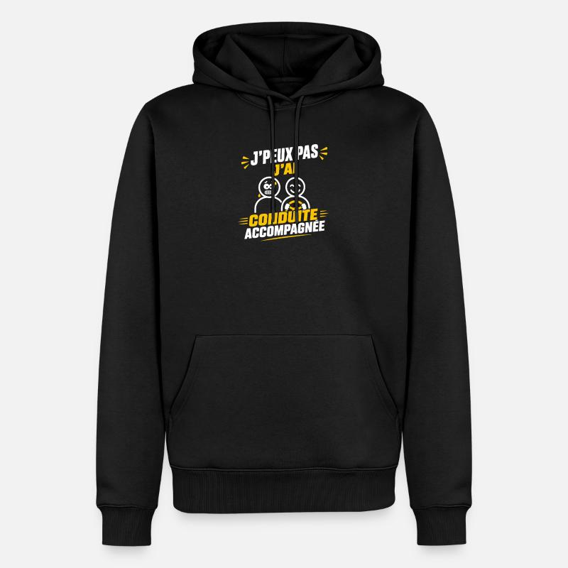 Conduite Accompagnée - Sweat à capuche Premium bio Homme - noir