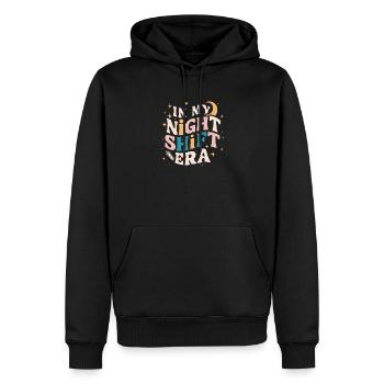 In my night shift era - Men’s Premium Organic Hoodie - black - Front - Nico (187cm)