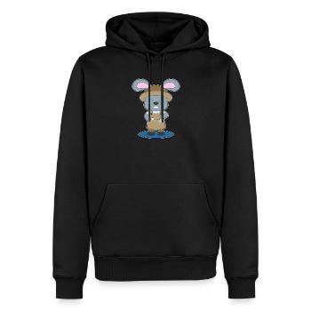 Hase Kaffee Kaffeekanne - Männer Premium Bio Hoodie - Schwarz - Vorne - Nico (187cm)