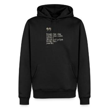 La vraie liberté existe de 9h à 17h Des entrepreneurs libres - Sweat à capuche Premium bio Homme - noir - Devant - Nico (187cm)