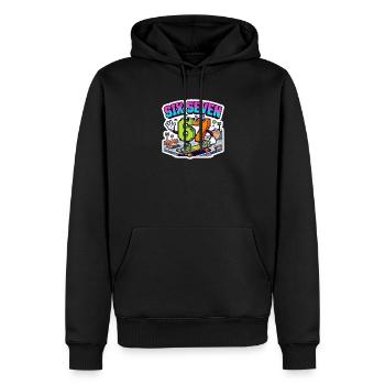 SixSeven Skate Neon - Sweat à capuche Premium bio Homme - noir - Devant - Nico (187cm)