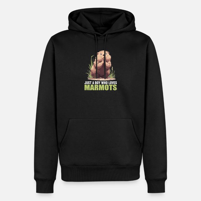 Marmottes Marmotte - Sweat à capuche Premium bio Homme - noir