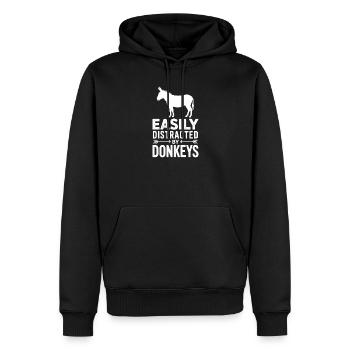 Esel Sprüche Esel Lustiges Esel Geschenk - Männer Premium Bio Hoodie - Schwarz - Vorne - Nico (187cm)