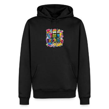 Schulkind 2026 Einschulung 2026 Schulanfang - Männer Premium Bio Hoodie - Schwarz - Vorne - Nico (187cm)