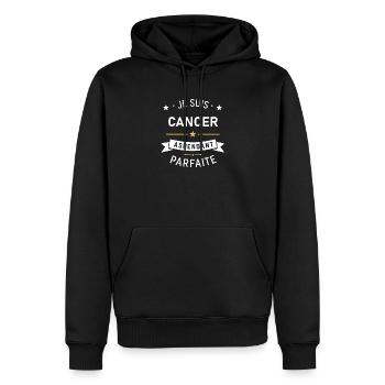 Ascendant Cancer Parfaite - Sweat à capuche Premium bio Homme - noir - Devant - Nico (187cm)