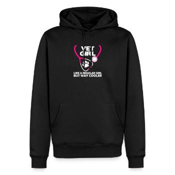 Vet Girl Stethoscope Paw Tee - Men’s Premium Organic Hoodie - black - Front - Nico (187cm)