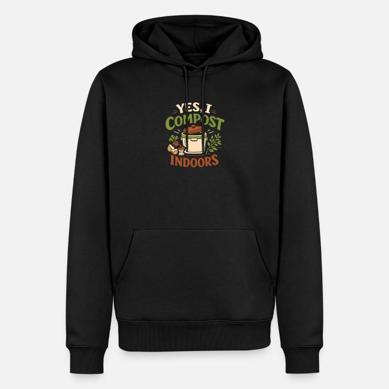 Compost intérieur | Jardinage urbain - Sweat à capuche Premium bio Homme - noir