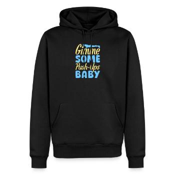 Fitness Fanatics Gimme Some Push-Ups Calisthenics - Männer Premium Bio Hoodie - Schwarz - Vorne - Nico (187cm)