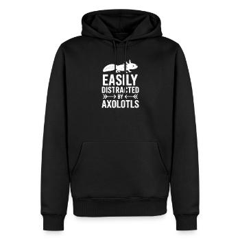 Axolotl Sprüche Axolotl Lustiges Axolotl Geschenk  - Männer Premium Bio Hoodie - Schwarz - Vorne - Nico (187cm)