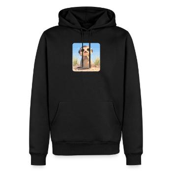 Meerkat Erdmännchen - Männer Premium Bio Hoodie - Schwarz - Vorne - Nico (187cm)
