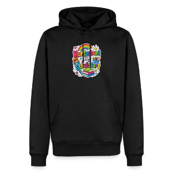 Schulkind 2026 Einschulung 2026 Schulanfang - Männer Premium Bio Hoodie - Schwarz - Vorne - Nico (187cm)