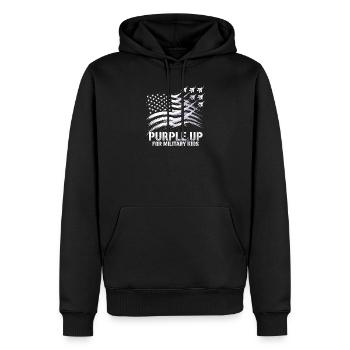 Violet pour les enfants militaires - Sweat à capuche Premium bio Homme - noir - Devant - Nico (187cm)