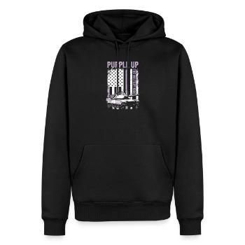 Purple for Military Kids Tank Military Kid - Men’s Premium Organic Hoodie - black - Front - Nico (187cm)