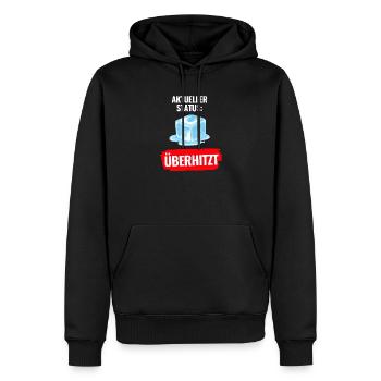 Aktueller Status Überhitzt T-Shirt Sommer - Männer Premium Bio Hoodie - Schwarz - Vorne - Nico (187cm)