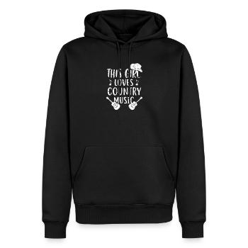 Dieses Mädchen liebt Country-Musik - Männer Premium Bio Hoodie - Schwarz - Vorne - Nico (187cm)