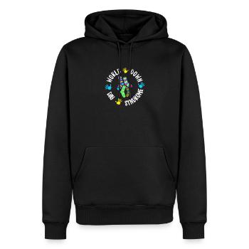 Welt-Down-Syndrom-Sockenkreis - Männer Premium Bio Hoodie - Schwarz - Vorne - Nico (187cm)