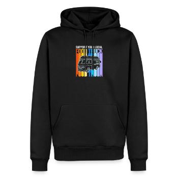 Camion de Snacks Food - Sweat à capuche Premium bio Homme - noir - Devant - Nico (187cm)