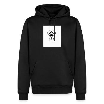 L’amour des chiens - Sweat à capuche Premium bio Homme - noir - Devant - Nico (187cm)