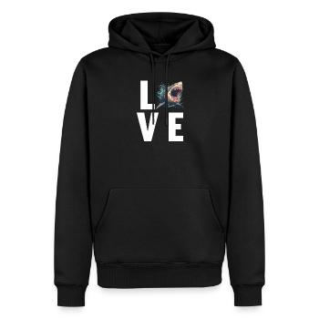 Mégalodons Mégalodon - Sweat à capuche Premium bio Homme - noir - Devant - Nico (187cm)