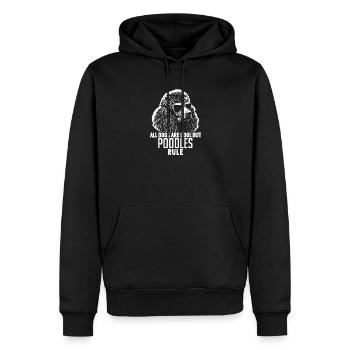 Pudel-Sonnenbrillen-Rule Tee - Männer Premium Bio Hoodie - Schwarz - Vorne - Nico (187cm)