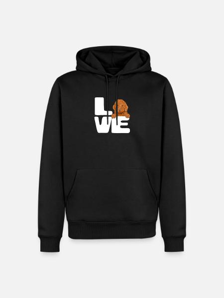 Puppy Love Typography - Men’s Premium Organic Hoodie - black