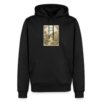 Probablement In The Garden Cottagecore Vintage Botanic - Sweat à capuche Premium bio Homme - noir - Devant - Nico (187cm)