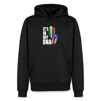 DNA-Stolz: Italienischer Puerto-Ricaner - Männer Premium Bio Hoodie - Schwarz - Vorne - Nico (187cm)
