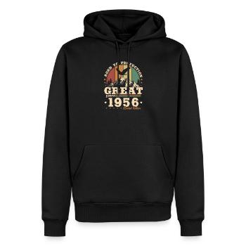 Vintage 1956 Vintage Birthday Retro - Men’s Premium Organic Hoodie - black - Front - Nico (187cm)