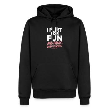 I Flirt For Fun Dating Flirt Anmachspruch Single - Men’s Premium Organic Hoodie - black - Front - Nico (187cm)