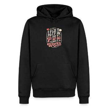 I Flirt For Fun Dating Flirt Anmachspruch Single - Men’s Premium Organic Hoodie - black - Front - Nico (187cm)