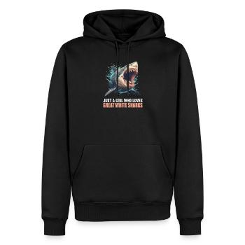 Grand requin blanc Grand requin blanc - Sweat à capuche Premium bio Homme - noir - Devant - Nico (187cm)