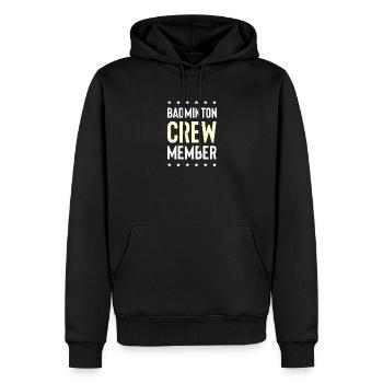 Équipe de badminton - Sweat à capuche Premium bio Homme - noir - Devant - Nico (187cm)