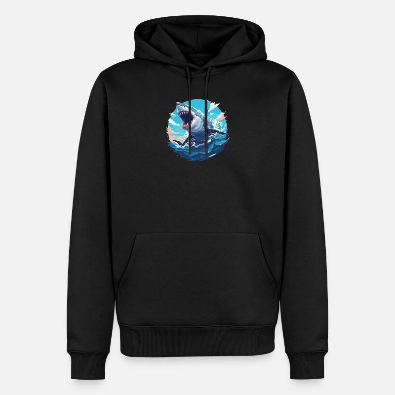 Requins Requin - Sweat à capuche Premium bio Homme - noir