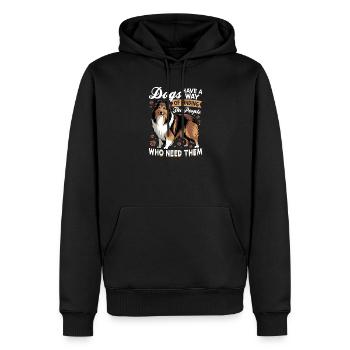 Shetland Sheepdog Sheltie Dog Breed - Men’s Premium Organic Hoodie - black - Front - Nico (187cm)