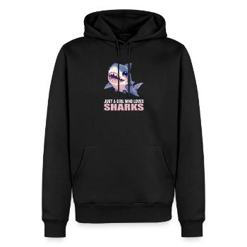 Requins Requin - Sweat à capuche Premium bio Homme - noir - Devant - Nico (187cm)