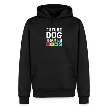 Hundetrainer - Männer Premium Bio Hoodie - Schwarz - Vorne - Nico (187cm)
