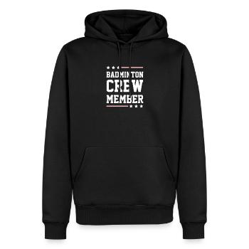 Équipe de badminton - Sweat à capuche Premium bio Homme - noir - Devant - Nico (187cm)