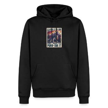 L’Alaska appelle le jeu de mots de fêtes des chats - Sweat à capuche Premium bio Homme - noir - Devant - Nico (187cm)