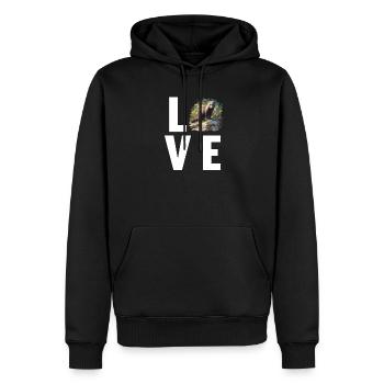 Nerze Nerz - Männer Premium Bio Hoodie - Schwarz - Vorne - Nico (187cm)